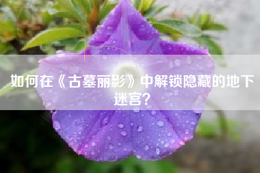 如何在《古墓丽影》中解锁隐藏的地下迷宫？  第1张