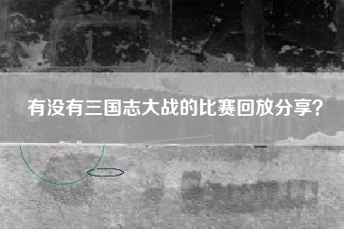 有没有三国志大战的比赛回放分享？  第1张