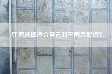 如何选择适合自己的三国杀武将？  第1张