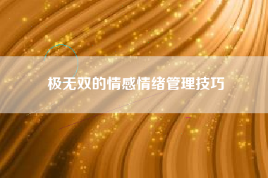 极无双的情感情绪管理技巧  第1张