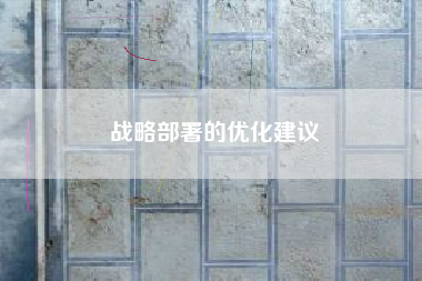 战略部署的优化建议  第1张