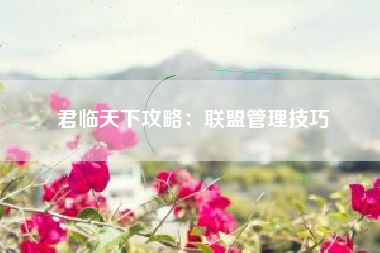 君临天下攻略：联盟管理技巧  第1张