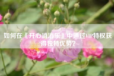 如何在《开心消消乐》中通过VIP特权获得独特优势？  第1张