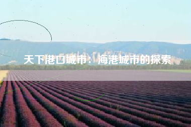 天下港口城市：海港城市的探索  第1张