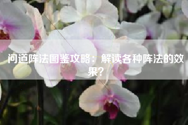 问道阵法图鉴攻略：解读各种阵法的效果？  第1张