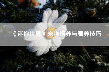 《迷你世界》宠物培养与驯养技巧  第1张