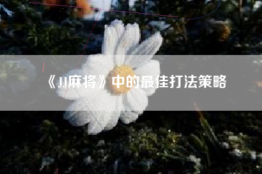 《JJ麻将》中的最佳打法策略  第1张