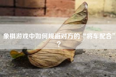 象棋游戏中如何规避对方的“将车配合”？  第1张