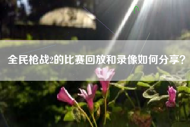 全民枪战2的比赛回放和录像如何分享？  第1张