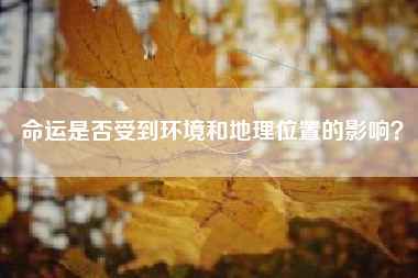 命运是否受到环境和地理位置的影响？  第1张