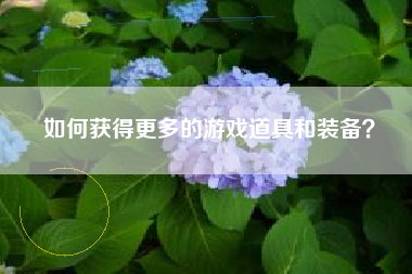 如何获得更多的游戏道具和装备？  第1张