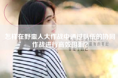 怎样在野蛮人大作战中通过队伍的协同作战进行高效围剿？  第1张