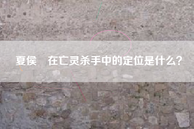 夏侯惇在亡灵杀手中的定位是什么？  第1张