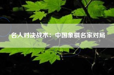 名人对决战术：中国象棋名家对局  第1张