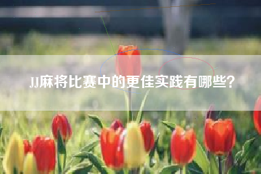 JJ麻将比赛中的更佳实践有哪些？  第1张