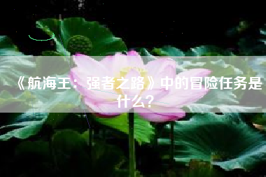 《航海王：强者之路》中的冒险任务是什么？  第1张