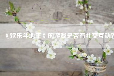 《欢乐斗地主》的游戏是否有社交互动？  第1张