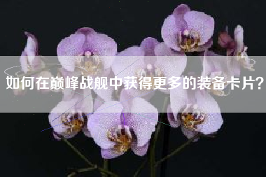 如何在巅峰战舰中获得更多的装备卡片？  第1张