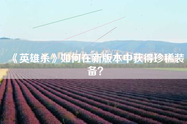 《英雄杀》如何在新版本中获得珍稀装备？  第1张