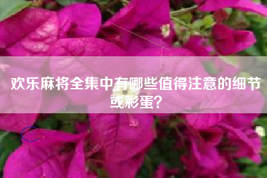 欢乐麻将全集中有哪些值得注意的细节或彩蛋？  第1张