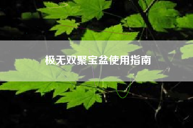极无双聚宝盆使用指南  第1张