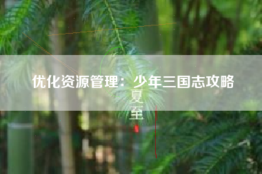 优化资源管理：少年三国志攻略  第1张