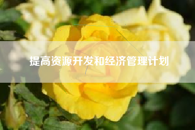 提高资源开发和经济管理计划  第1张